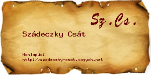 Szádeczky Csát névjegykártya